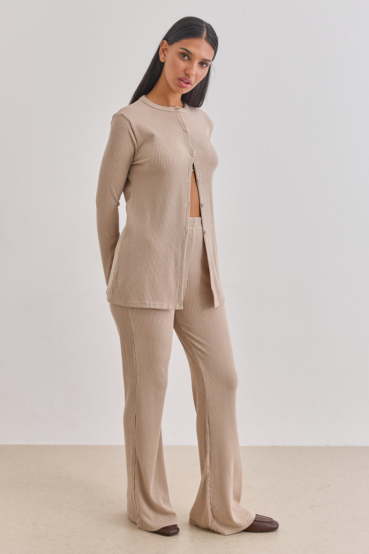 מכנסי פדלפון קאן בד סריג | בז'