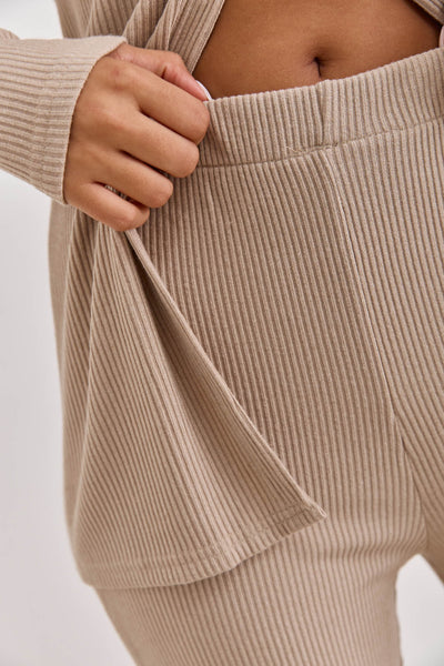 מכנסי פדלפון קאן בד סריג | בז'