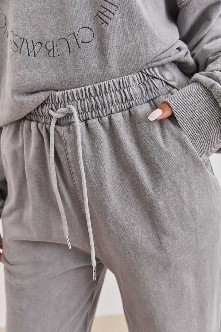 מכנסי נורי קלאב וואש גזרה ישרה | אפור