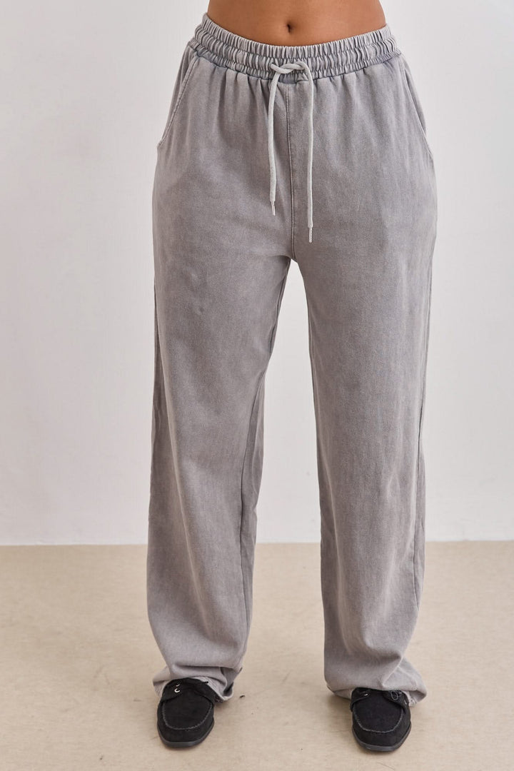 מכנסי נורי קלאב וואש גזרה ישרה | אפור