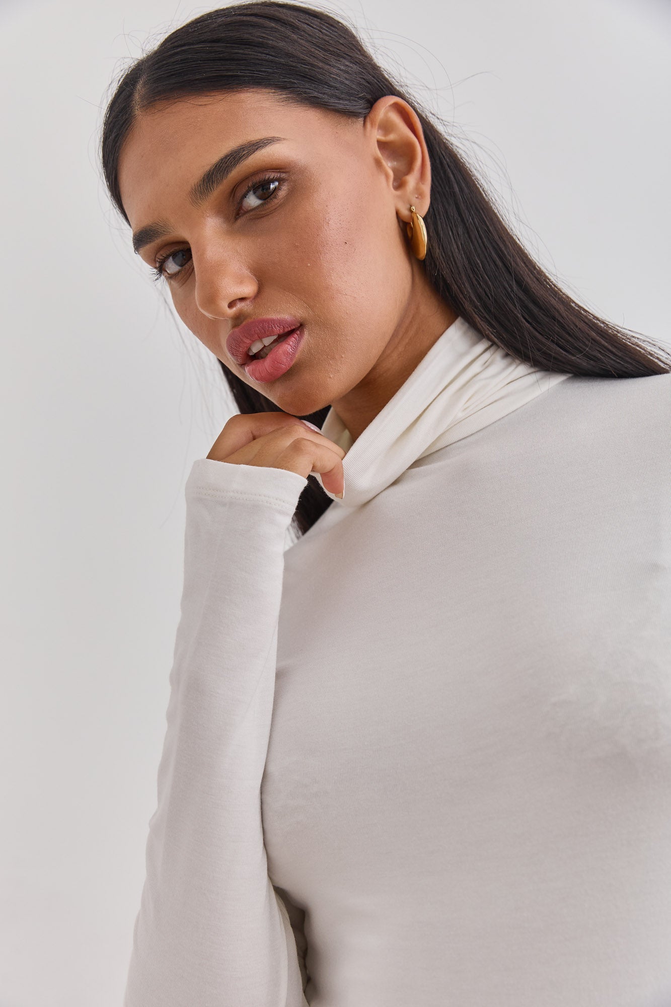 חולצת גולף רנה שרוולי כפפה | לבן