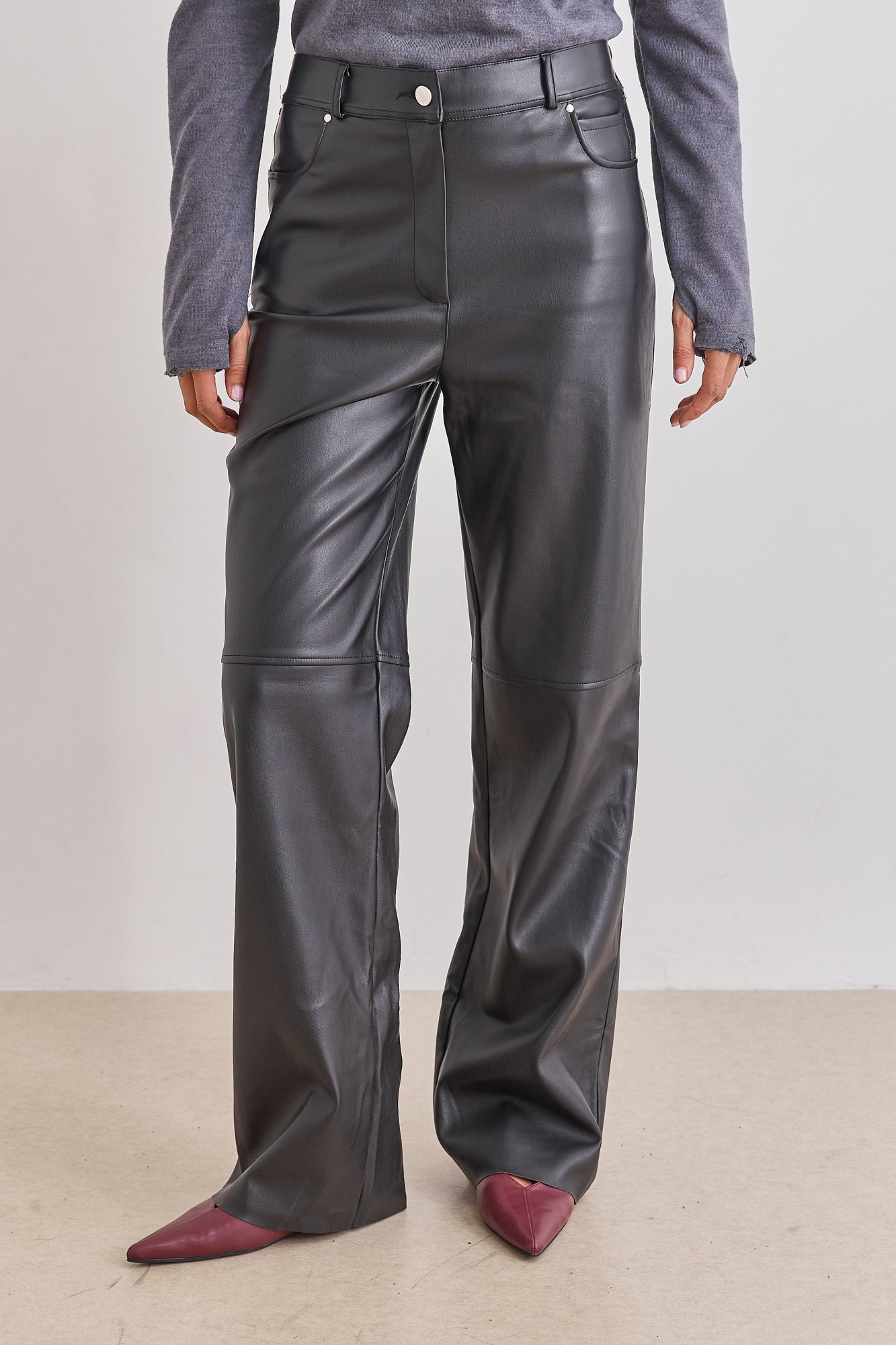 מכנסי דמוי עור הלנה | שחור