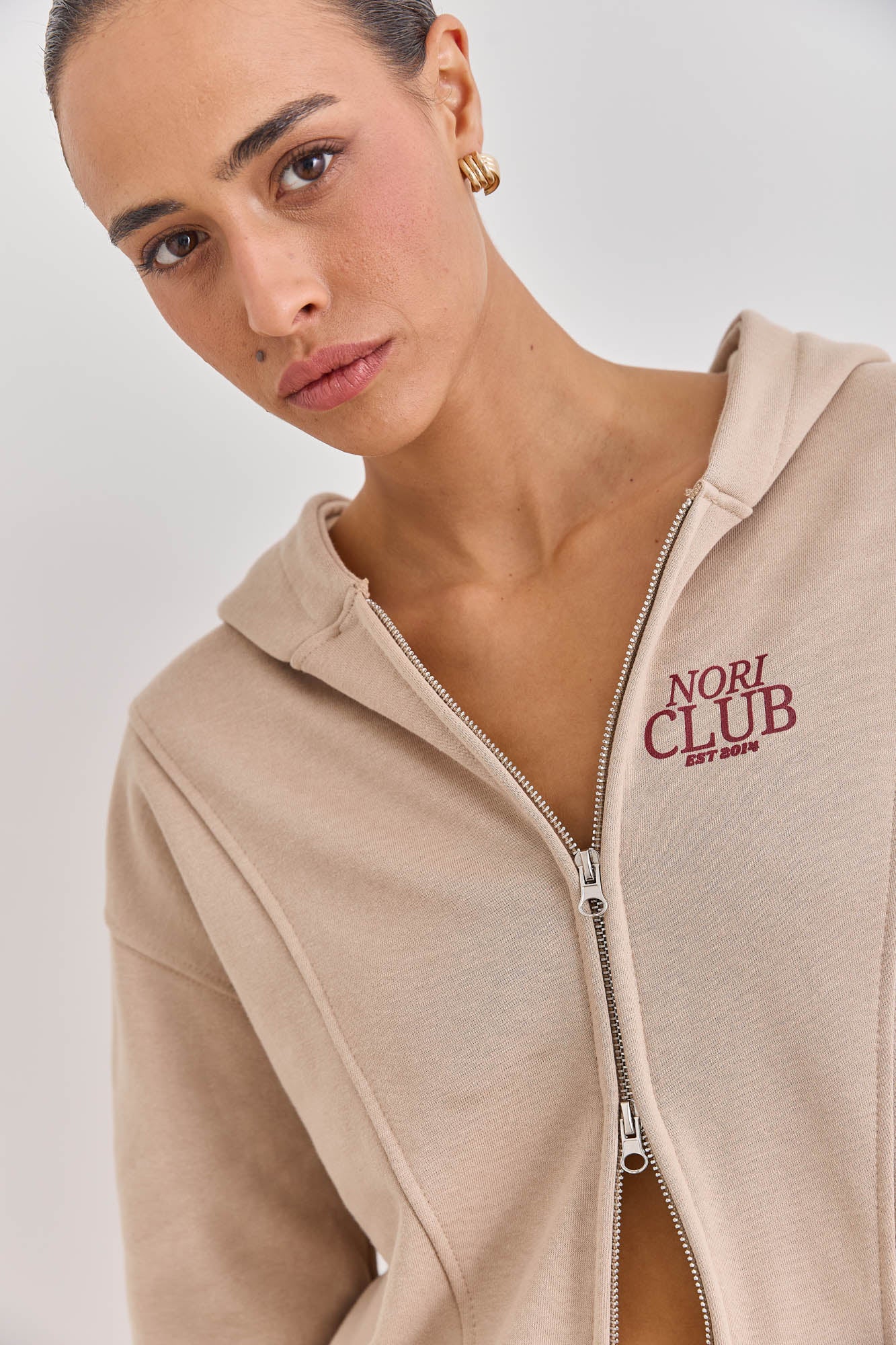 קפוצ'ון טורי פרינט בד פרנץ' טרי | בז'