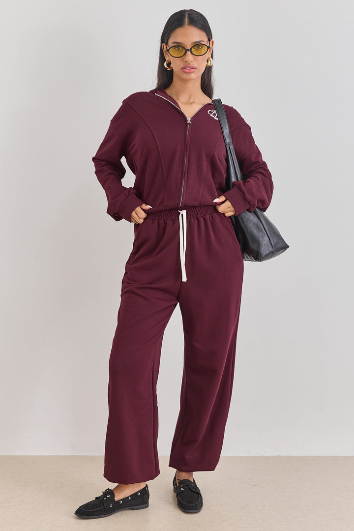 קפוצ'ון טורי פרינט בד פרנץ' טרי | בורדו