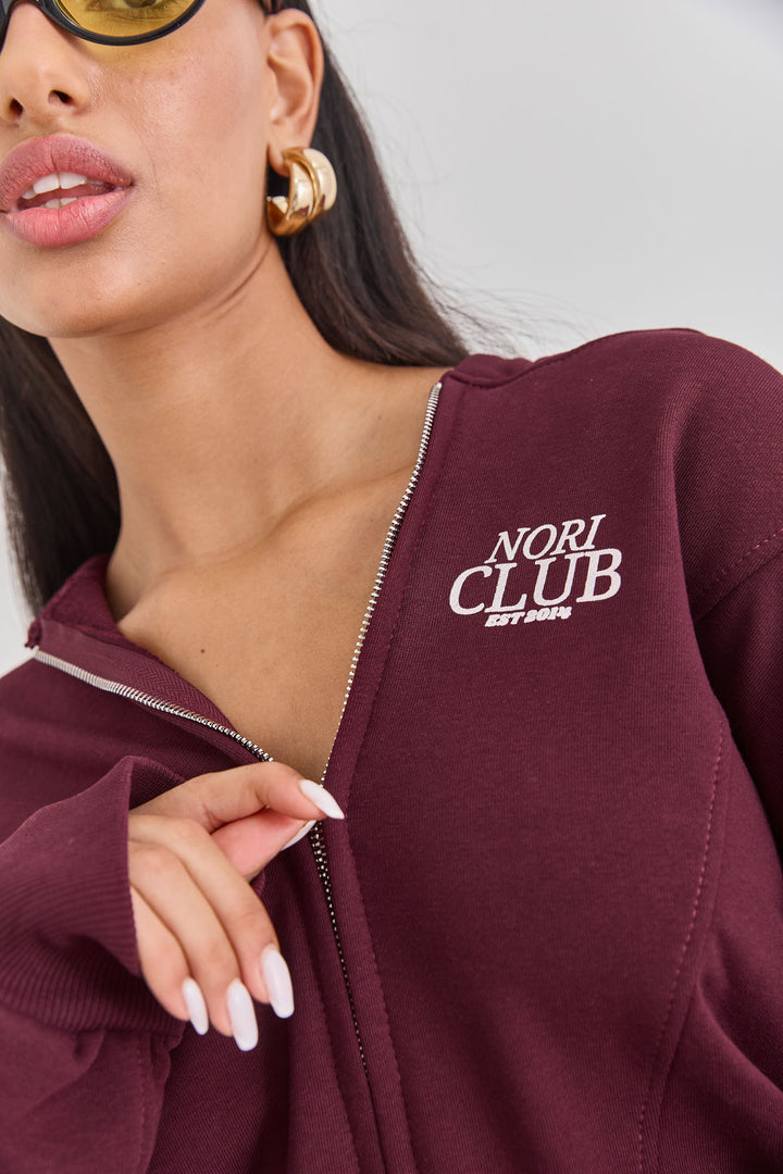 קפוצ'ון טורי פרינט בד פרנץ' טרי | בורדו