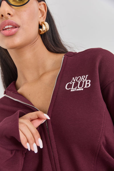 קפוצ'ון טורי פרינט בד פרנץ' טרי | בורדו