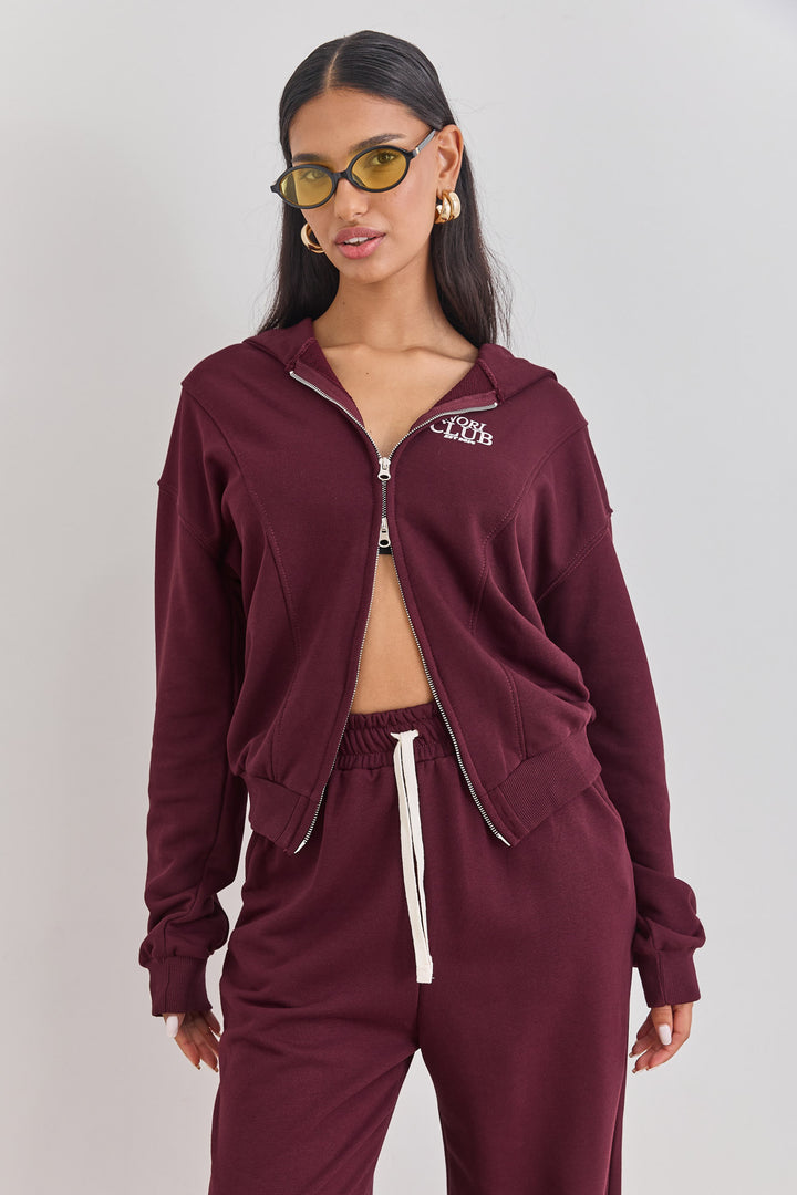 קפוצ'ון טורי פרינט בד פרנץ' טרי | בורדו