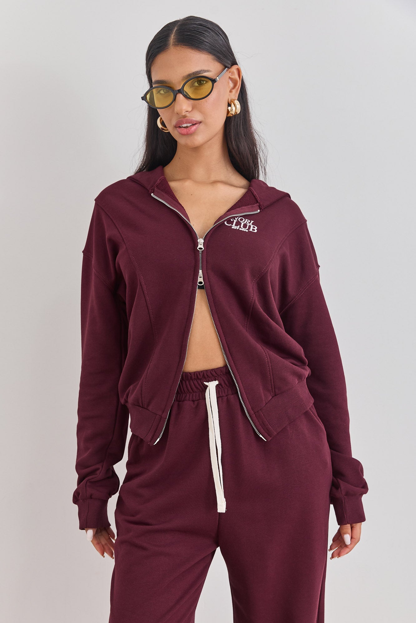 קפוצ'ון טורי פרינט בד פרנץ' טרי | בורדו