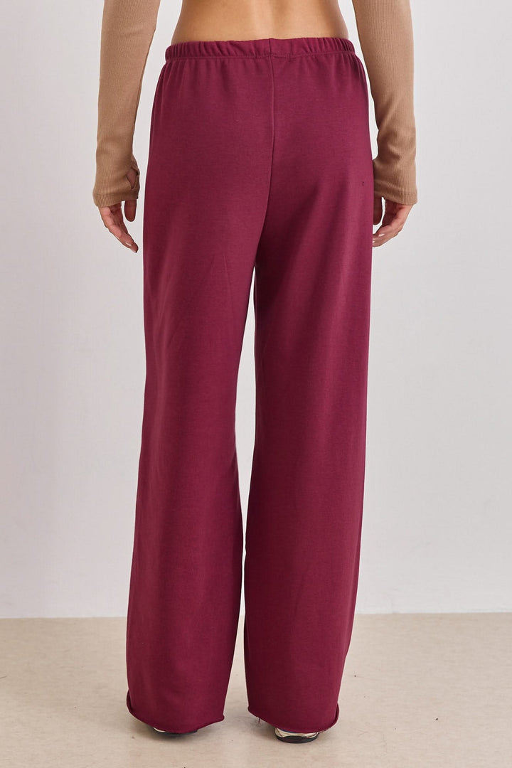 מכנסי אליס פרנץ טרי בשילוב גומי דק | בורדו
