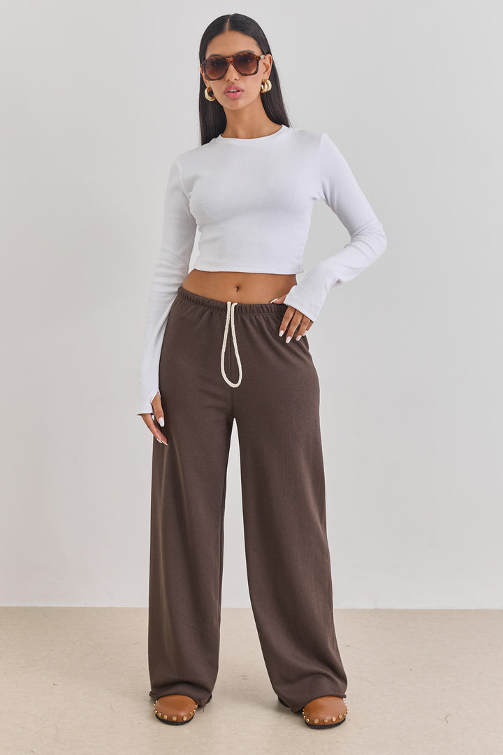 חולצת קרופ ויולט בד ריב שרוול כפפה | לבן