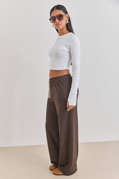 חולצת קרופ ויולט בד ריב שרוול כפפה | לבן