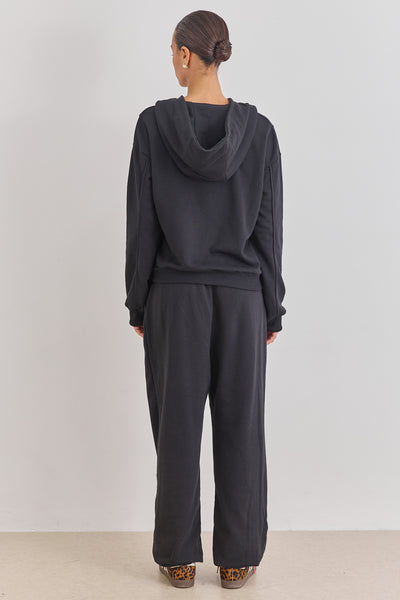 קפוצ'ון טורי פרינט בד פרנץ' טרי | שחור