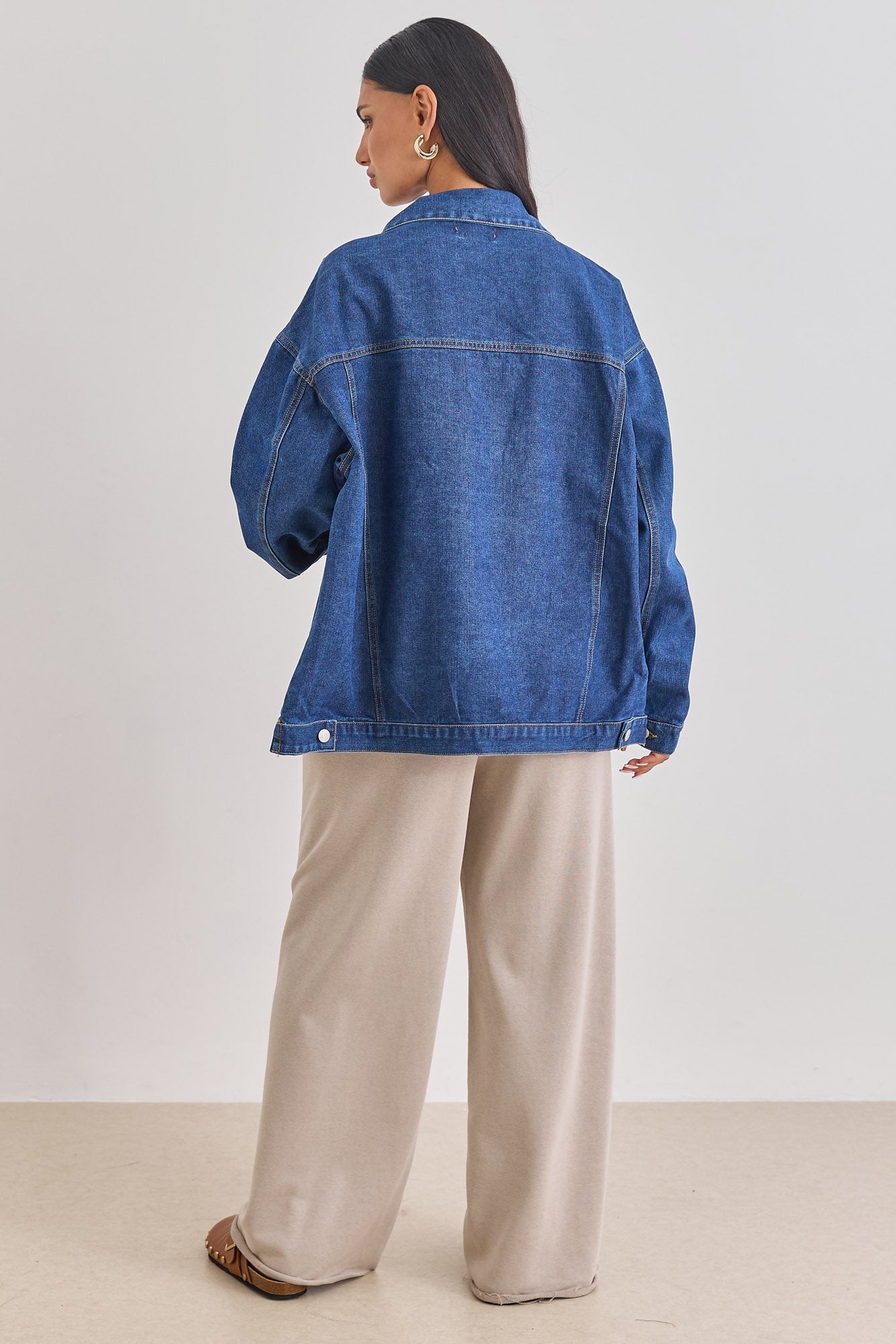 ג'קט ג'ינס אוברסייז טקסס בשילוב פאץ' | ג'ינס