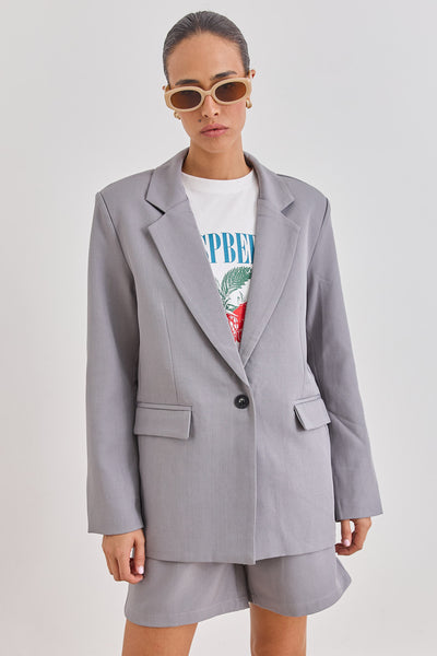 בלייזר מחויט לימה סגירת כפתור | אפור