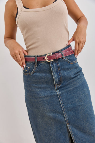 חצאית ג'ינס אורין שסע קדמי | ג'ינס