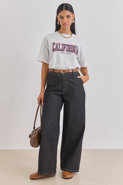 טי שירט קליפורניה פרינט | אפור