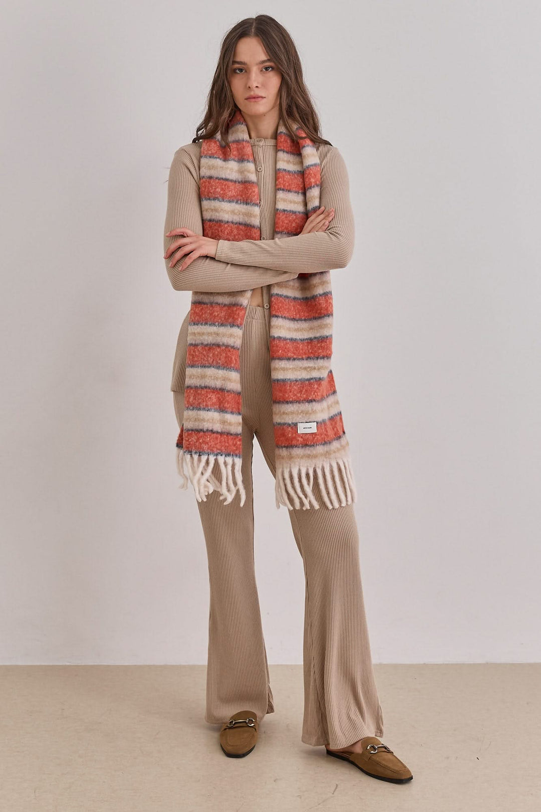 צעיף מוסקו סטרייפס | כתום