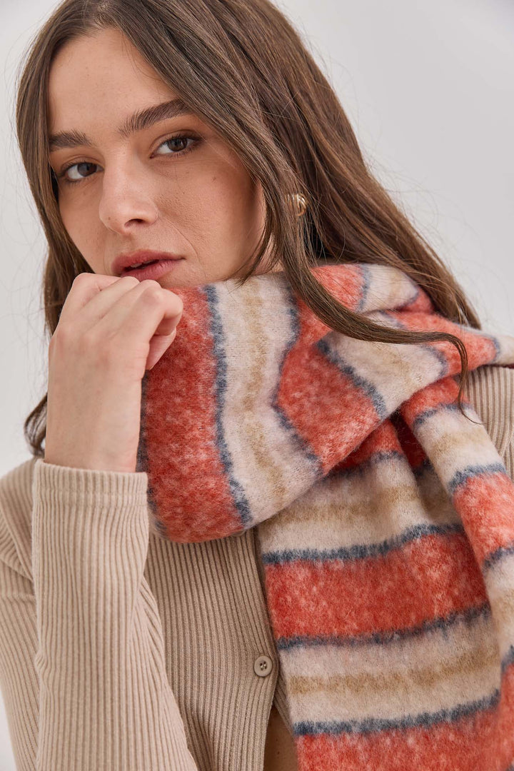 צעיף מוסקו סטרייפס | כתום