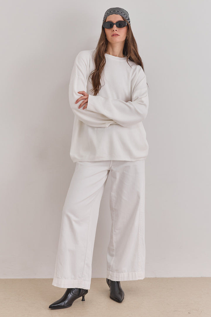 חולצת סריג טוקיו צווארון ניקי | לבן