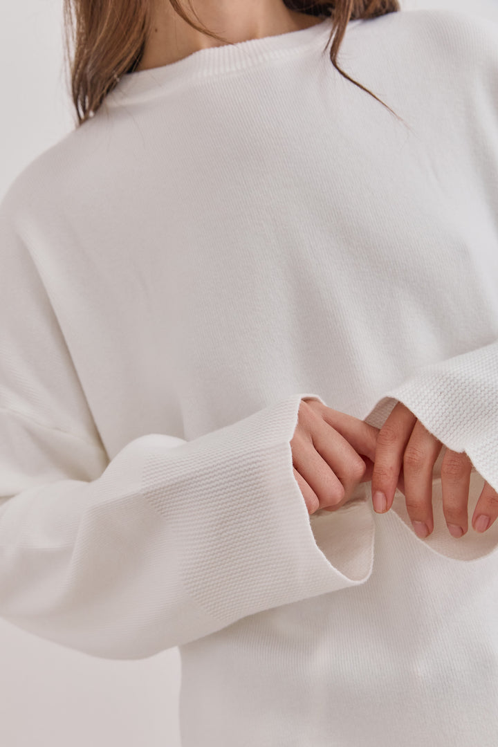 חולצת סריג טוקיו צווארון ניקי | לבן