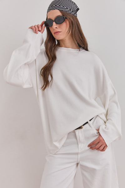 חולצת סריג טוקיו צווארון ניקי | לבן