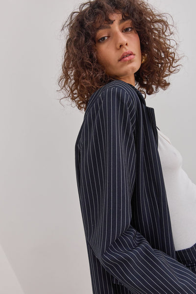 בלייזר מחויט ביל סטרייפס | כחול נייבי