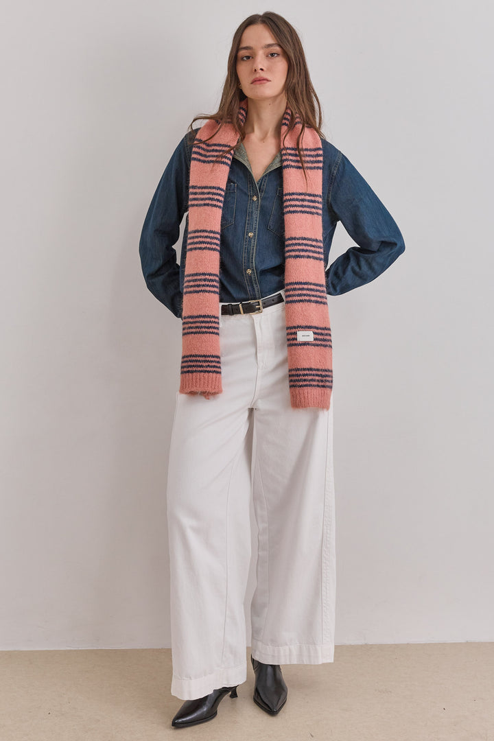 צעיף אלסקה סטרייפס | ורוד/כחול