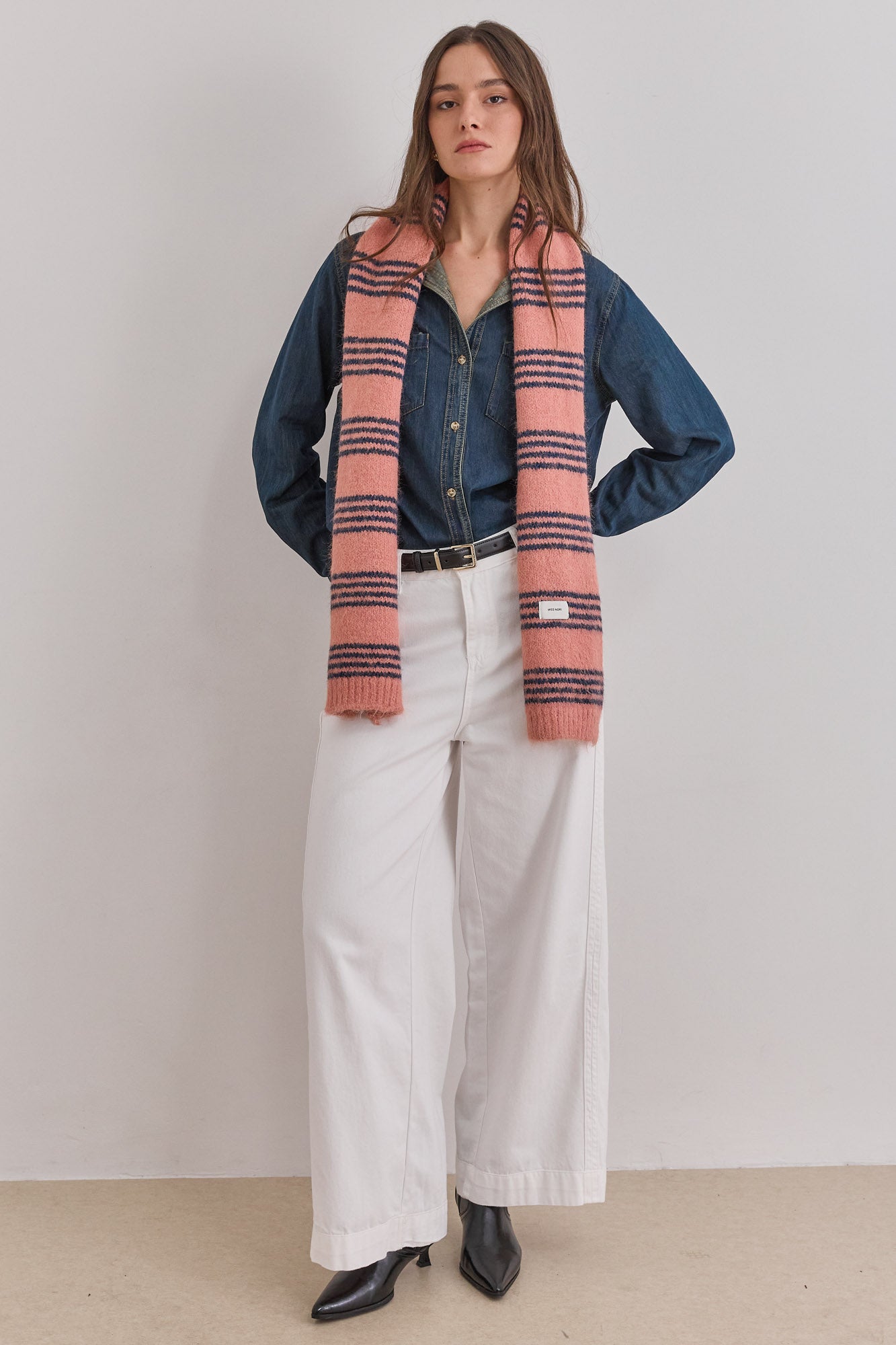 צעיף אלסקה סטרייפס | ורוד/כחול