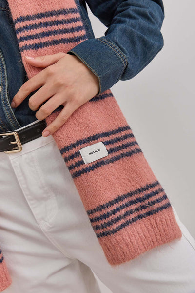 צעיף אלסקה סטרייפס | ורוד/כחול