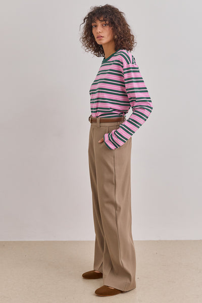 מכנסיים מחויטים בנג'מין גזרה ישרה | חאקי