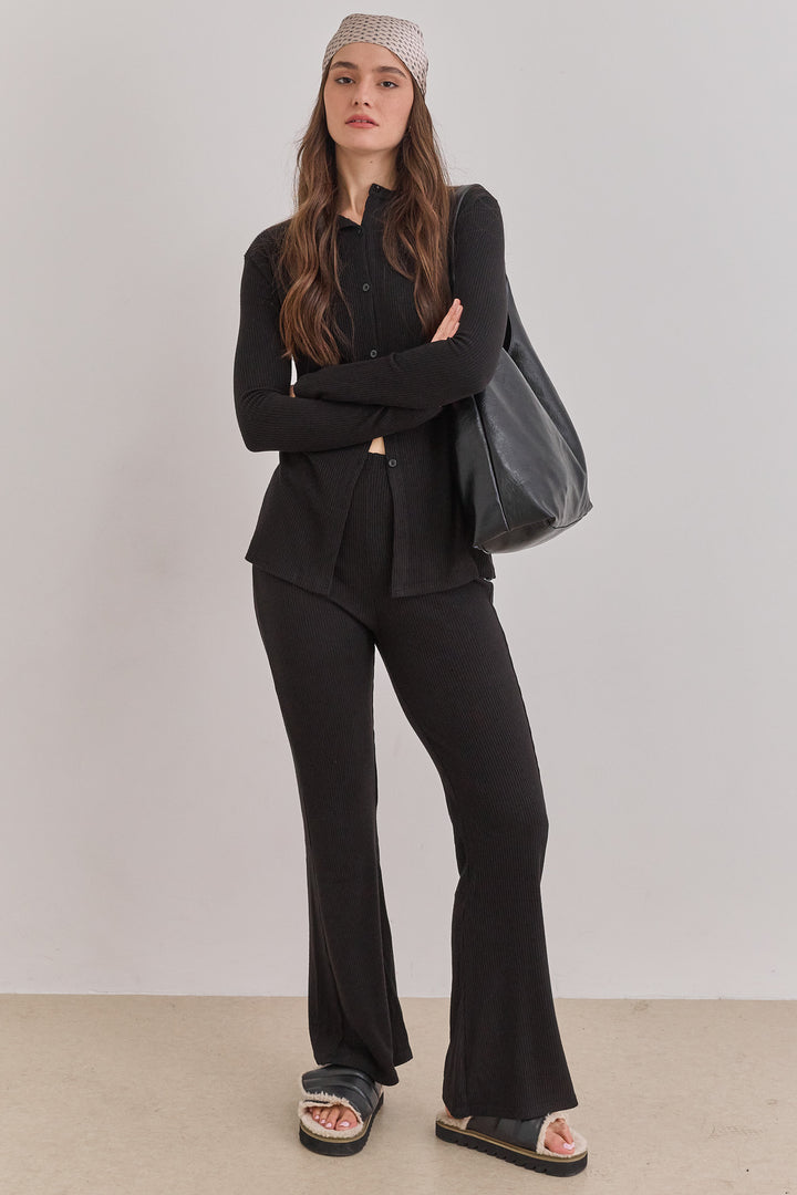 מכנסי פדלפון קאן בד סריג | שחור