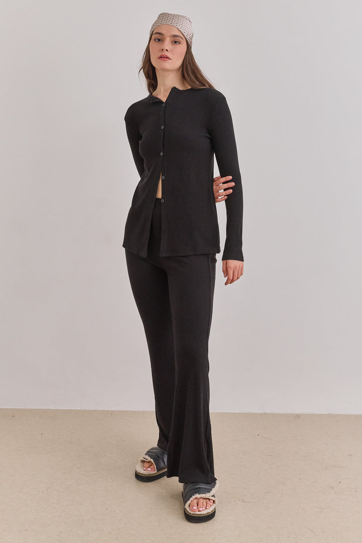 מכנסי פדלפון קאן בד סריג | שחור