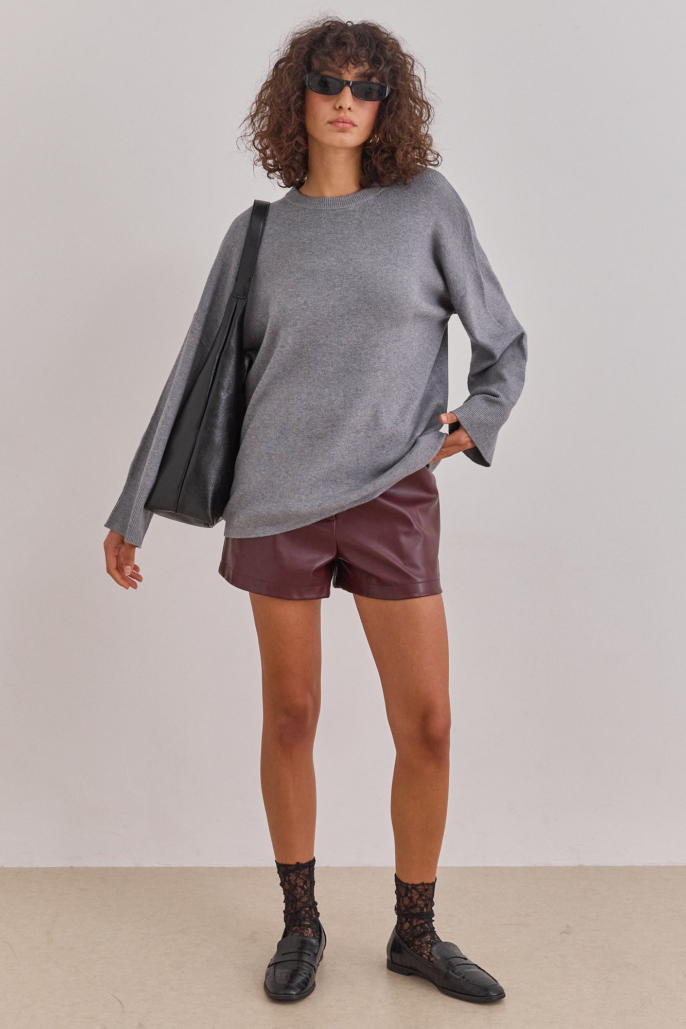 חולצת סריג טוקיו צווארון ניקי | אפור