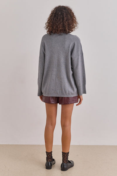 חולצת סריג טוקיו צווארון ניקי | אפור