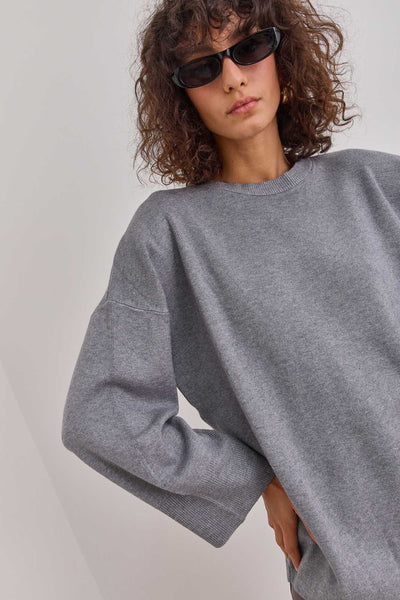 חולצת סריג טוקיו צווארון ניקי | אפור