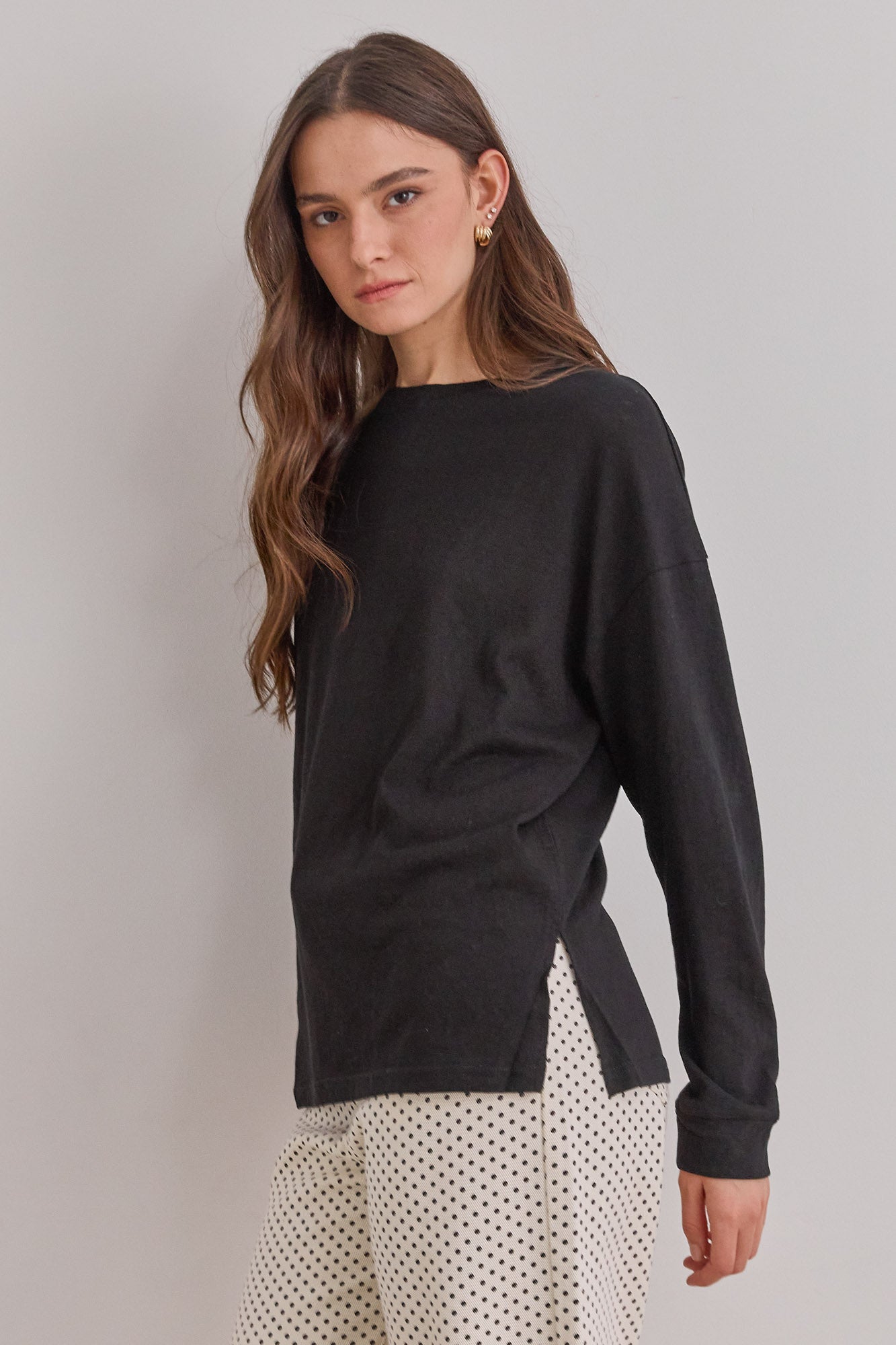 טי שירט בייסיק אשלי בד שקפקף | שחור