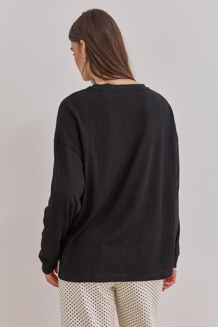 טי שירט בייסיק אשלי בד שקפקף | שחור