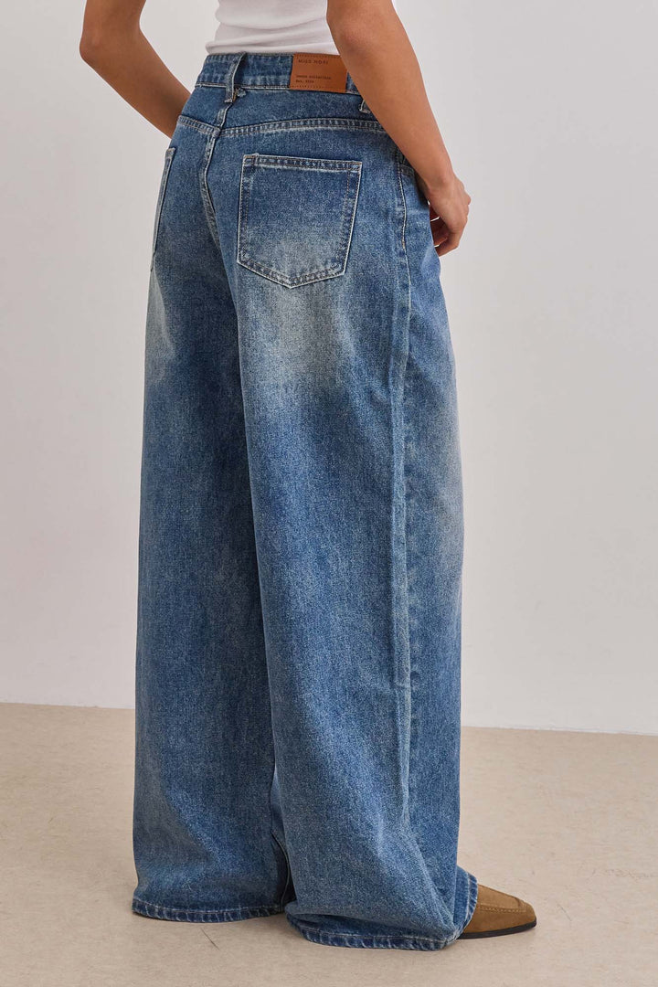 מכנסי דנים עמנואל גזרה רחבה | ג'ינס