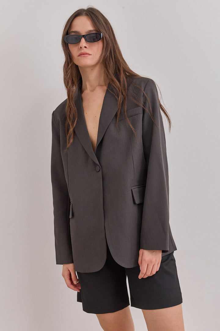 דדי בלייזר אלינור בגזרת מחויטת | אפור כהה