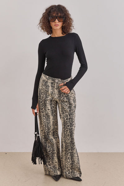 מכנסי דנים סנייק גזרה רחבה | מנוחש