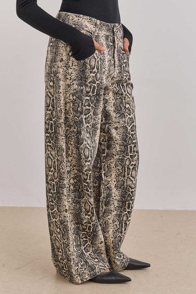 מכנסי דנים סנייק גזרה רחבה | מנוחש