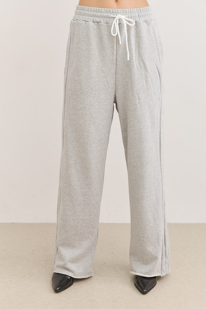 מכנסי פרנץ' טרי ניס גזרת אוברסייז | אפור