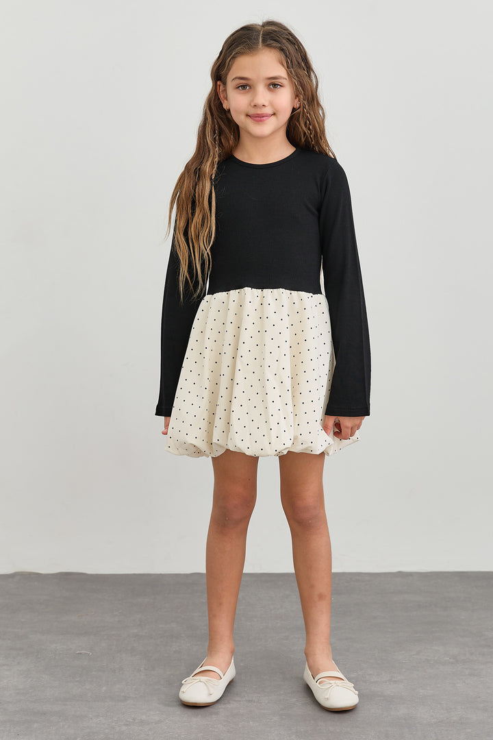 שמלת ריב בשילוב חצאית בלון | שחור