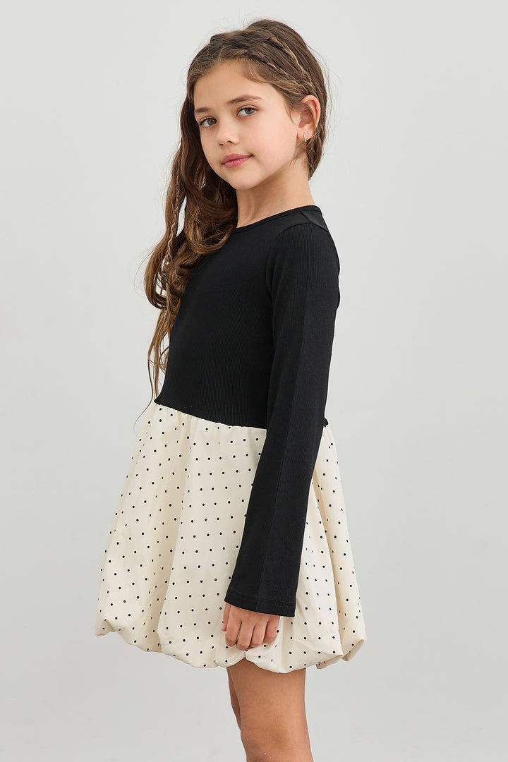 שמלת ריב בשילוב חצאית בלון | שחור