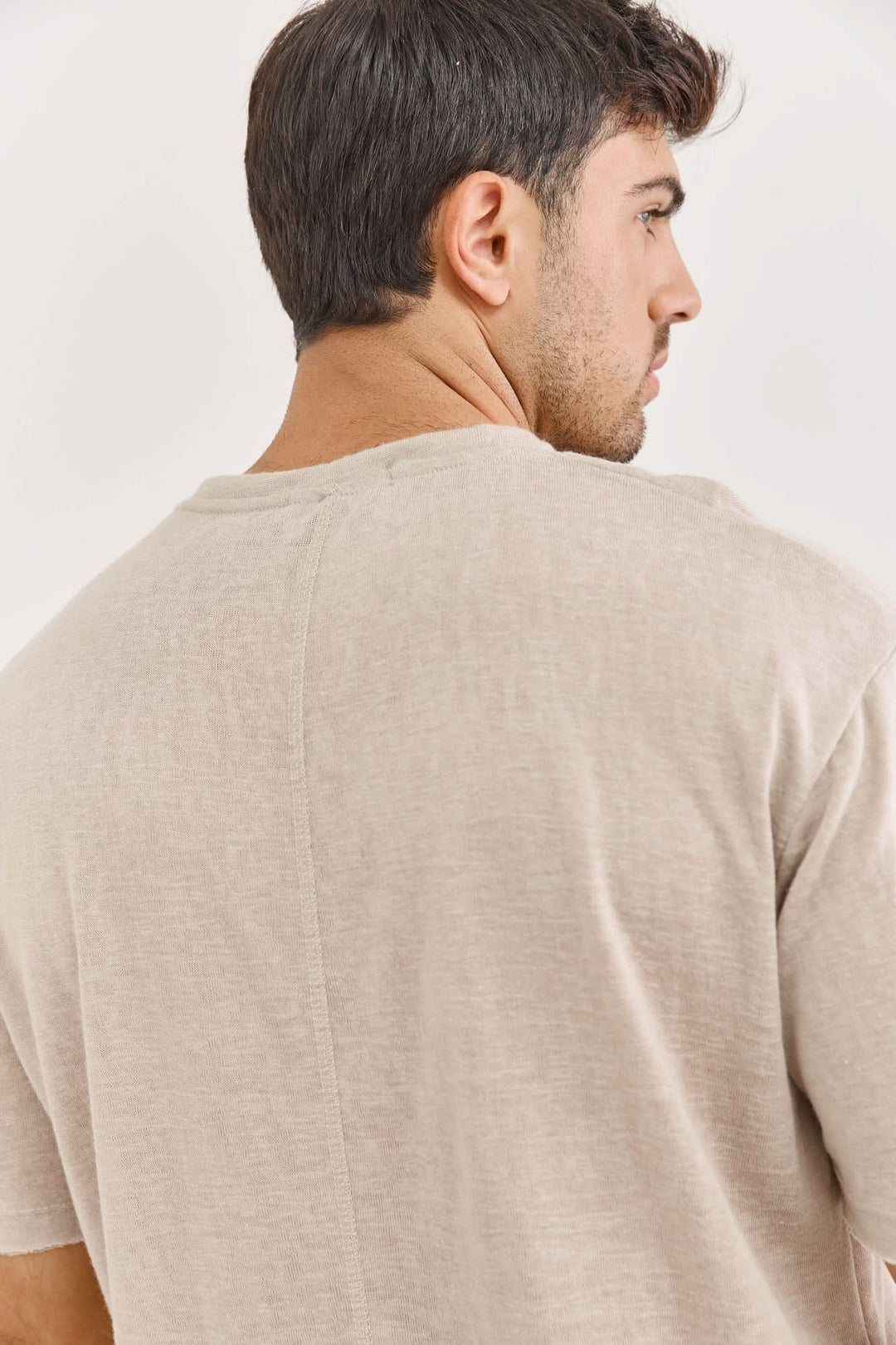 חולצת דמוי פשתן דין גזרת SLIM | אבן