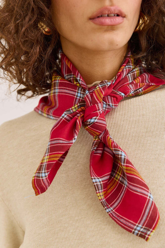 מטפחת קמיל הדפס משבצות | אדום