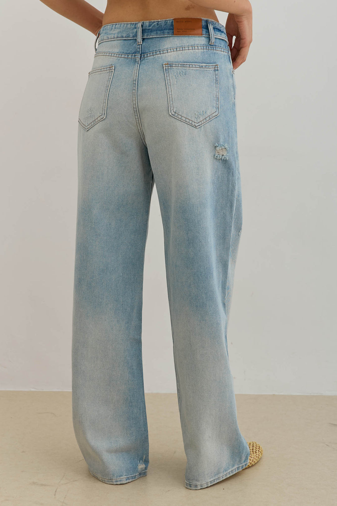 מכנסי ג'ינס אנג'ל חגורת מותן מקופלת | ג'ינס בהיר