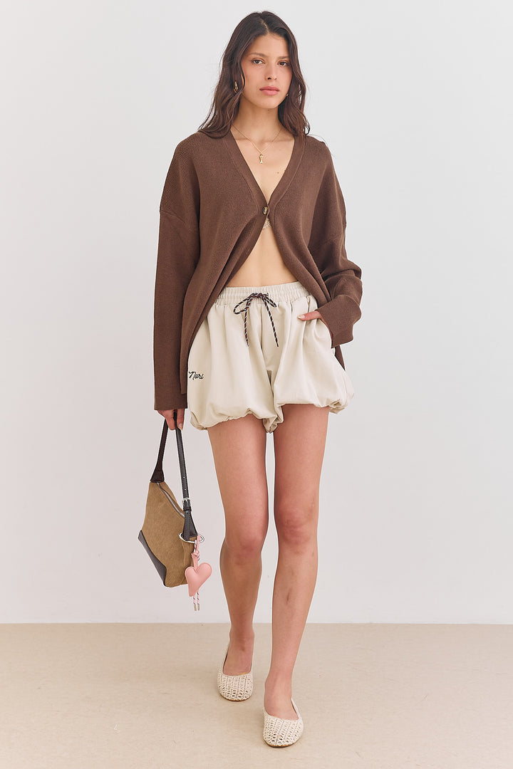 מכנסי בלון פיט גומי במותן | בז'