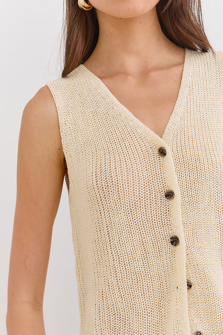 ווסט סריג דק לורנס מחשוף וי | בז'