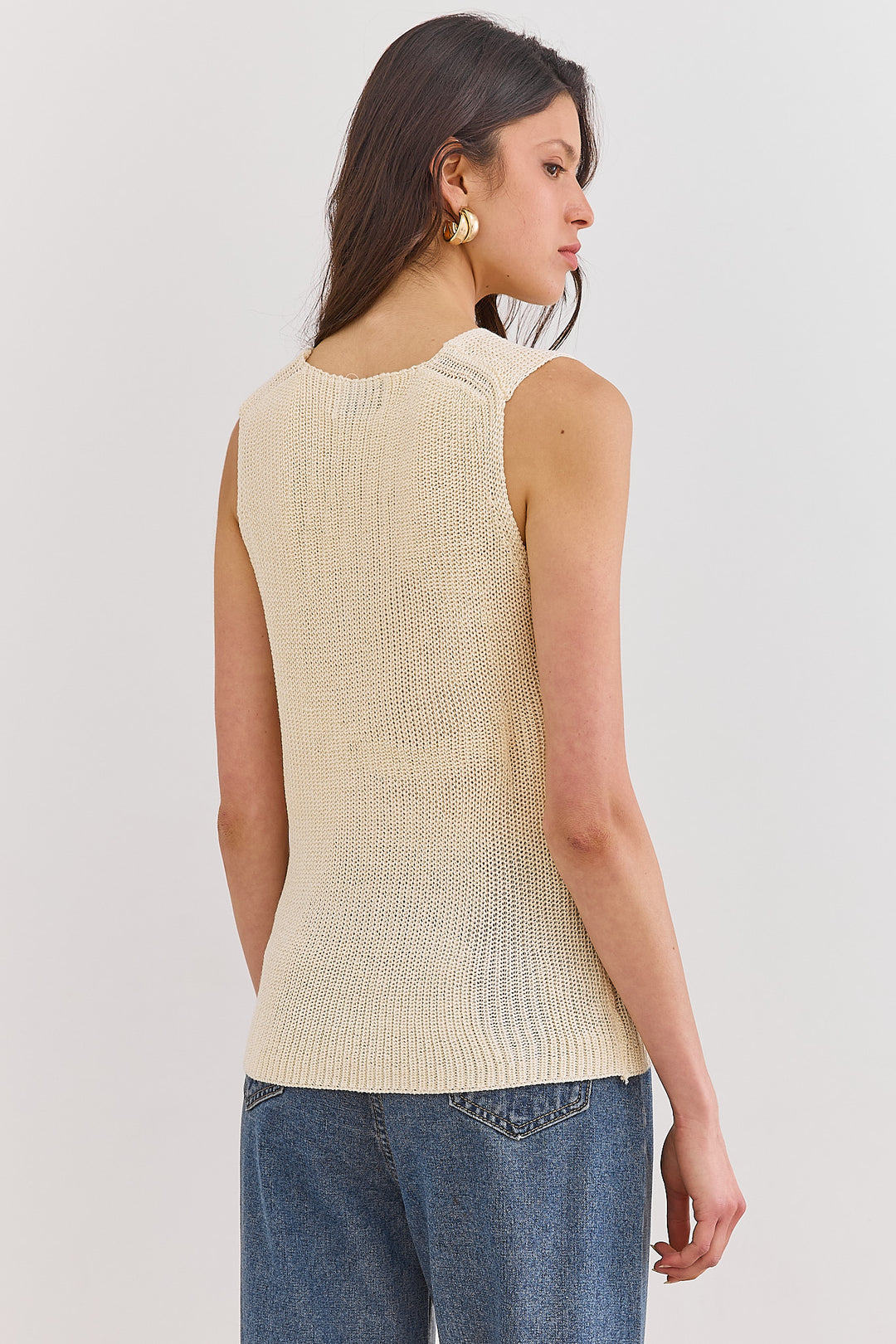 ווסט סריג דק לורנס מחשוף וי | בז'